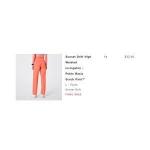 Figs Sunset Drift Large Petite Livingston Scrub Pants